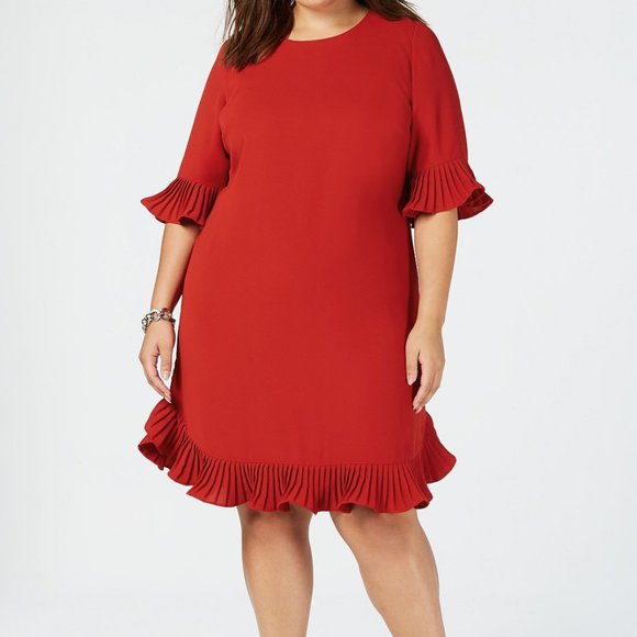alfani pleated flounce dress